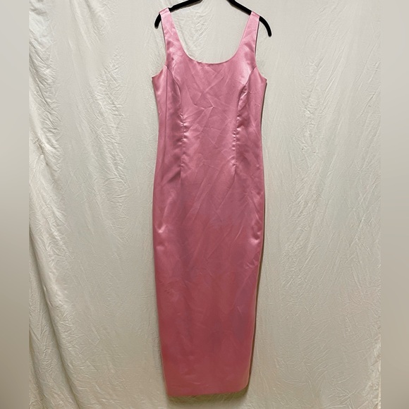 Vintage Pink Satin Column Dress - Picture 2 of 12